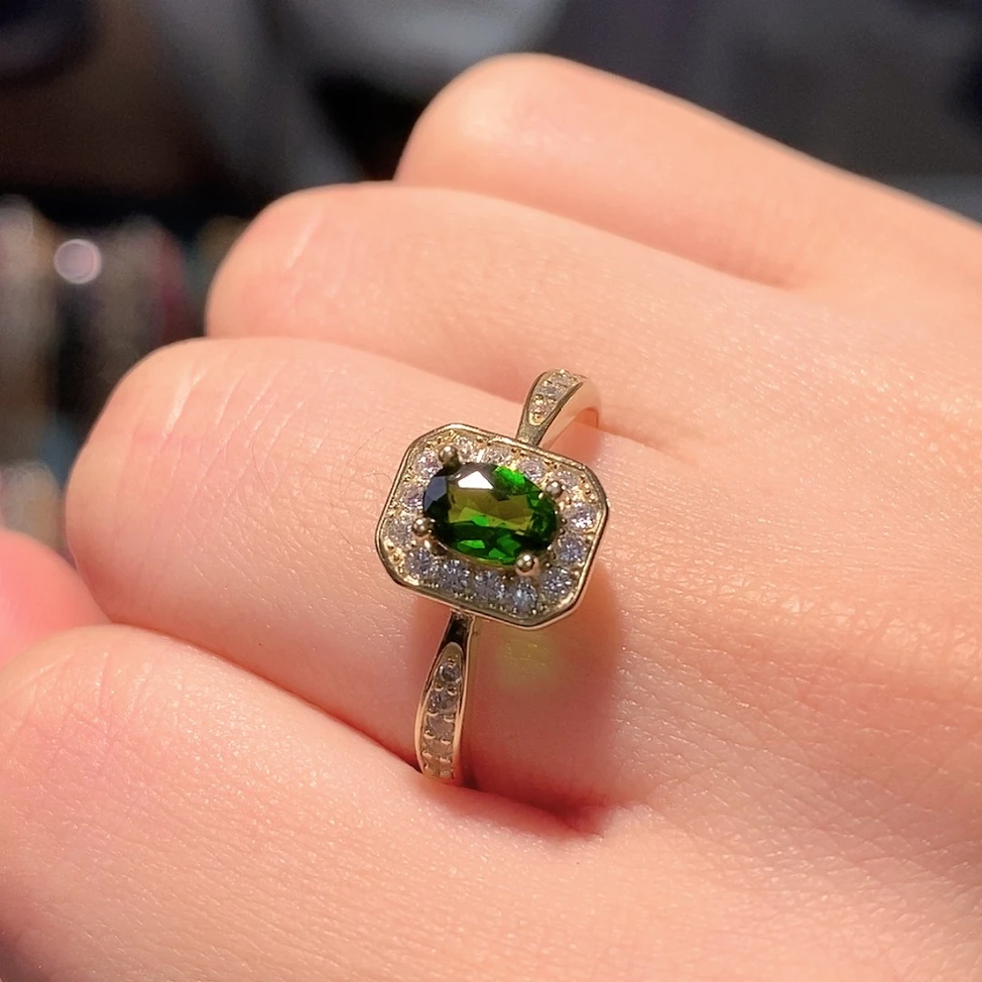 银S925镶嵌透辉石戒指福利款