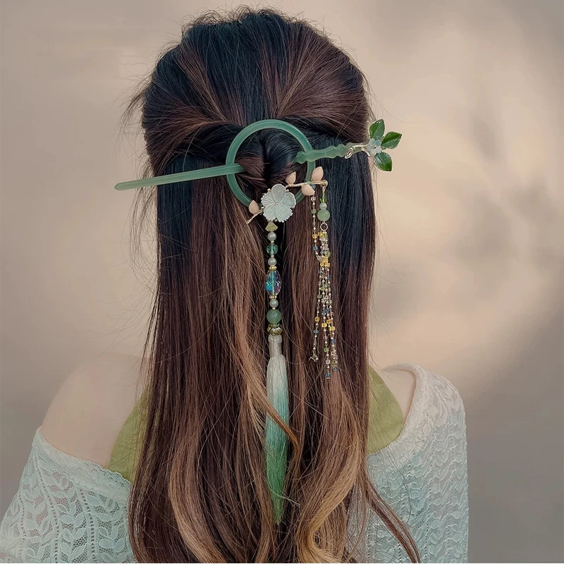 古风原创汉服头饰后压发环发簪高级感宫廷发饰簪子复古马面裙配饰