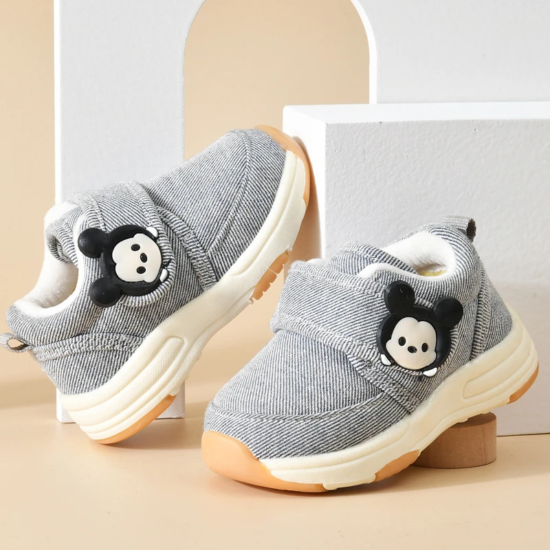 D20-02学步鞋男宝宝秋冬婴儿鞋加绒加厚幼儿1一3岁冬季女宝宝棉鞋