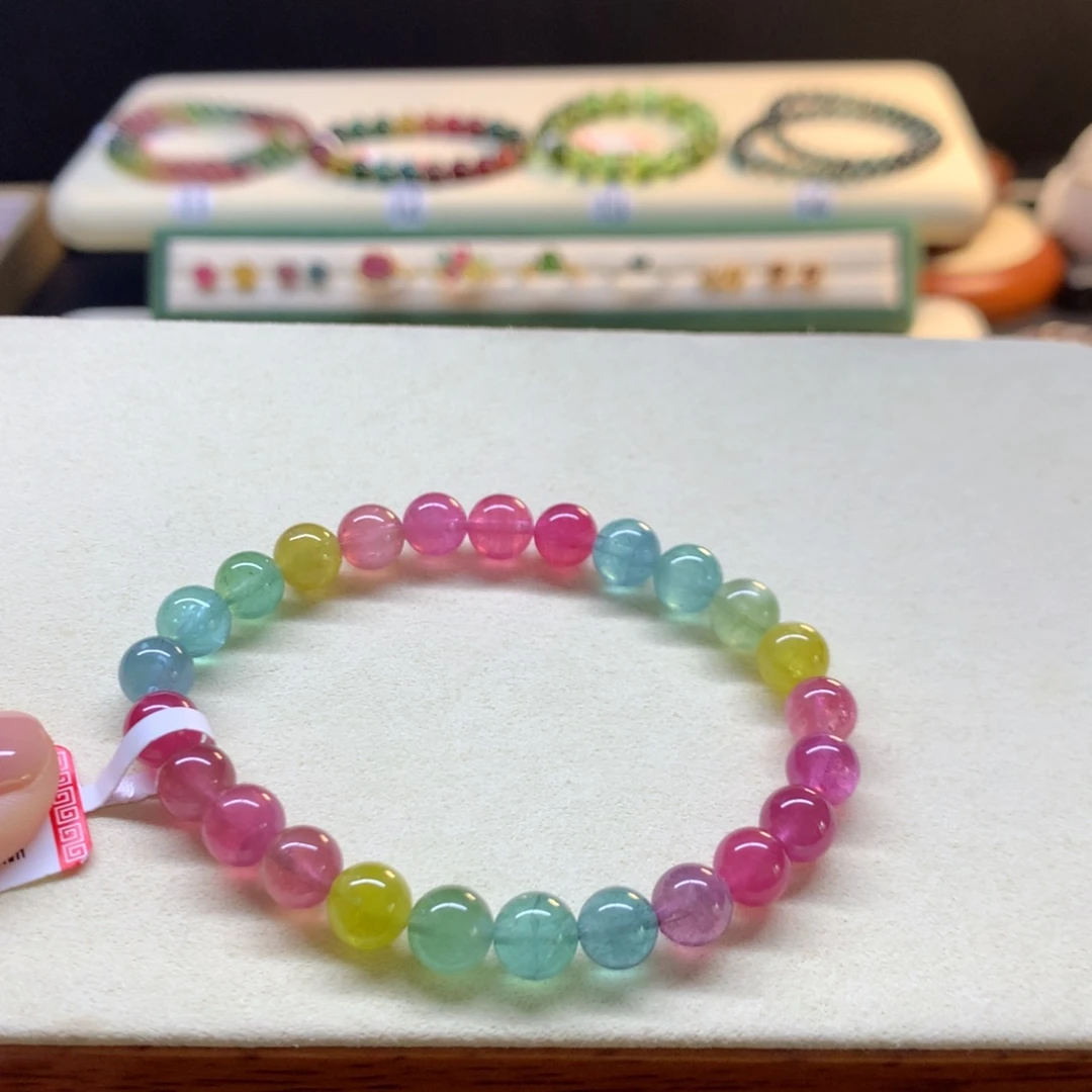 碧玺手串未镶嵌荧光7.3mm
