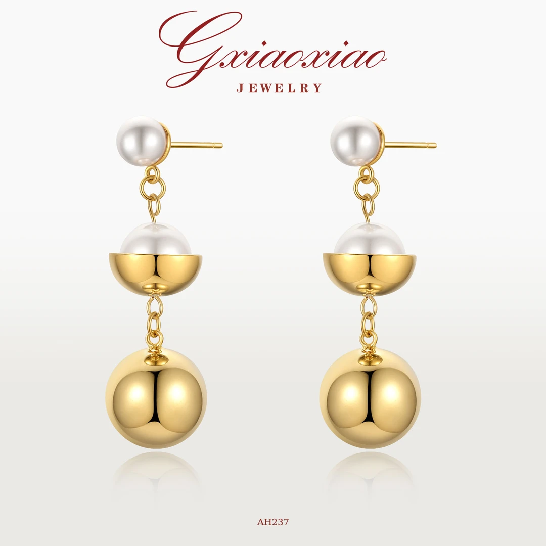 G XIAOXIAO 【春日花花】高級感天鹅颈耳环 AH237