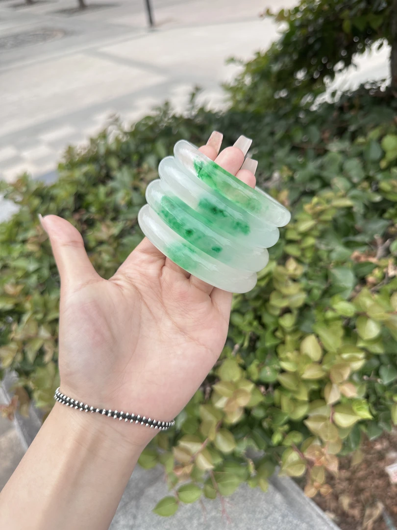 小温专属 冰透胖圆一口翠手镯【高货冰冰翠】时尚显白