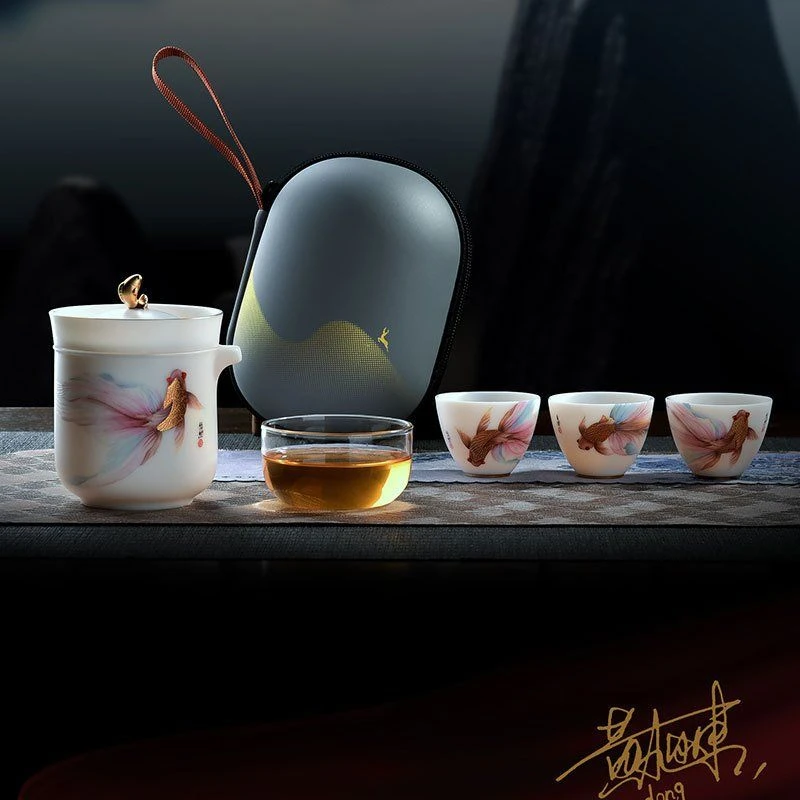 悠然自得玉白瓷快客小组一壶三杯KK0563