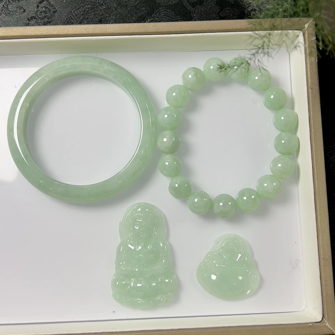 【芬姐珠宝】K856-8 手镯挂件套装 天然缅甸A货翡翠多样性发一套