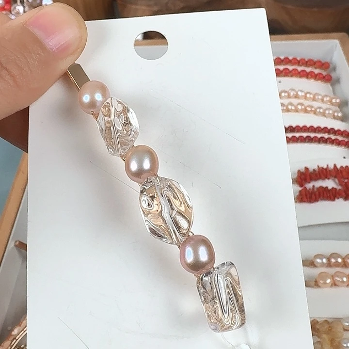 淡水珍珠发饰未镶嵌