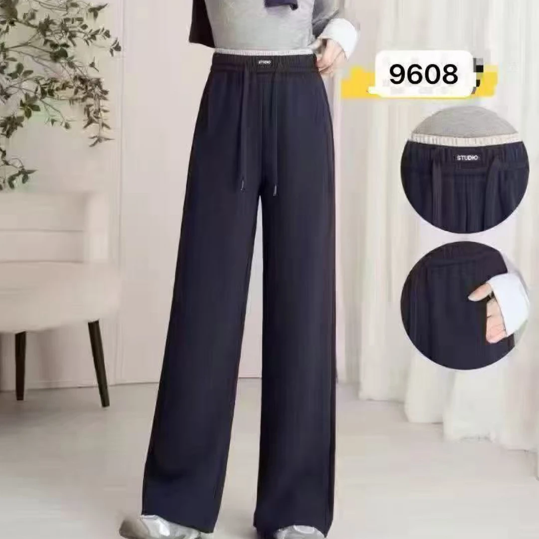 9608秋冬时尚显瘦窄款直筒休闲运动裤