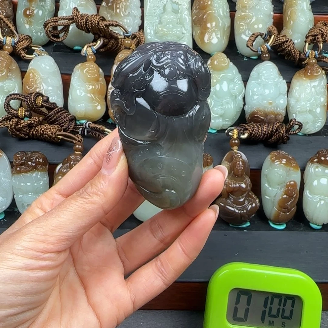 和田玉未镶嵌挂件澹**志