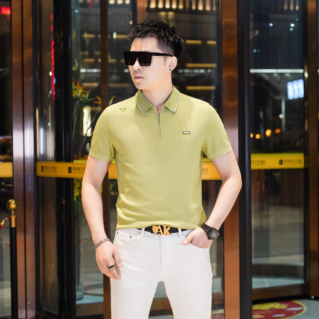 短袖男t恤polo衫休闲短袖翻领百搭商务百搭T恤透气男士舒弹POLO衫