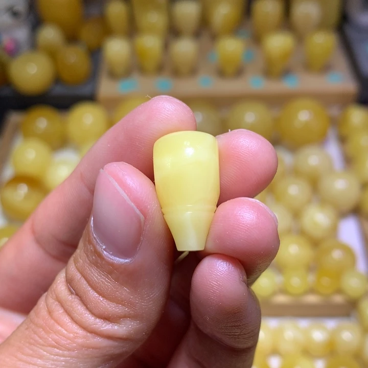 蜜蜡裸石未镶嵌浩*天然俄料白花蜜蜡直切三通10.9