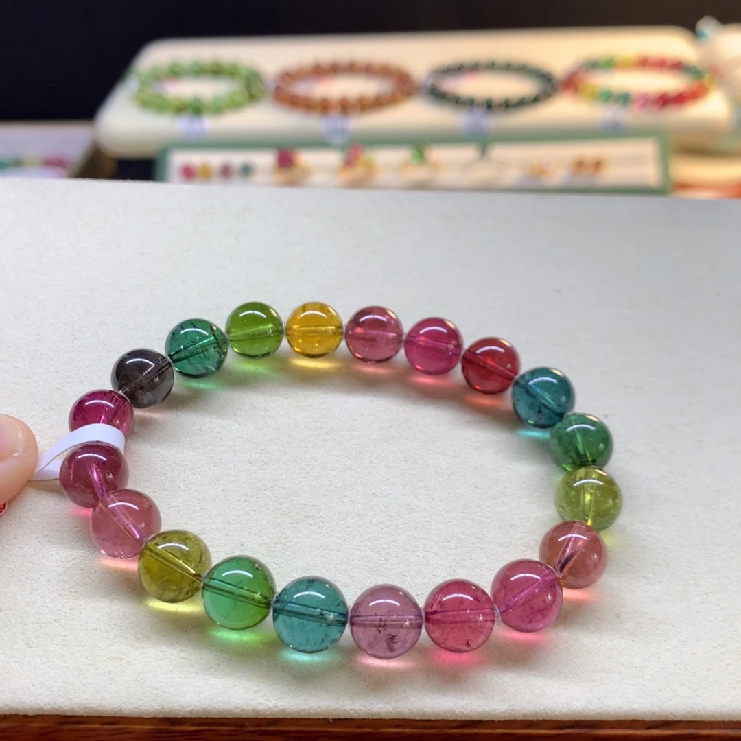 未镶嵌手串碧玺彩虹9mm