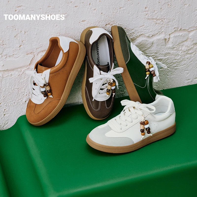 Toomanyshoes女鞋2025新款糖果超甜时尚运动休闲板鞋女复古德训鞋