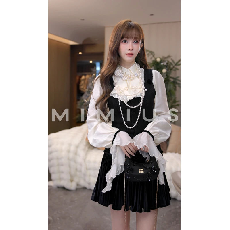 【mimius】P 26早春宫廷风繁复重工衬衫+背心+裙裤 G11301