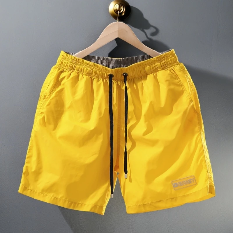 新款男士短裤夏季冰丝速干沙滩裤宽松轻薄运动健身四分裤低腰泳裤