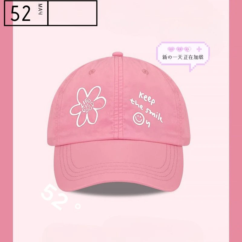 日系可爱花朵速干棒球帽子女春夏薄款时尚百搭遮阳显脸小鸭