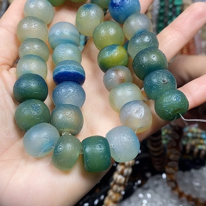 玛瑙/玉髓未镶嵌珠宝半成品橘皮老玛瑙卡15mm