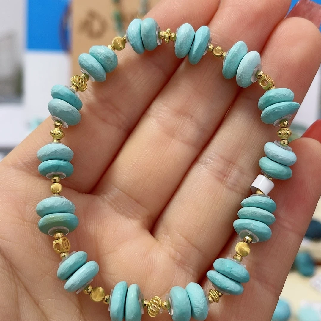 绿松石珠宝奇石18K金镶嵌