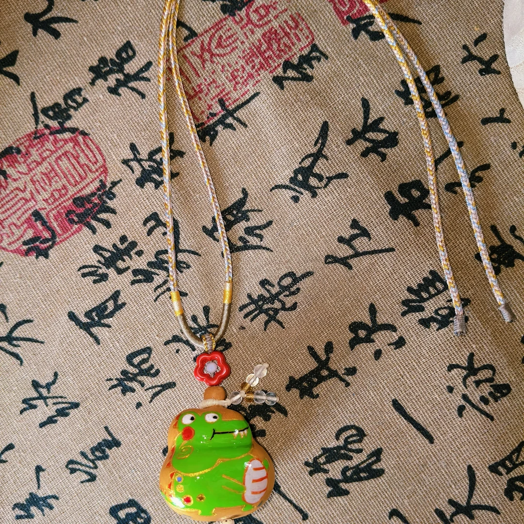 天然钱袋葫芦纯手工刻画小鳄鱼搭配纯手工编绳