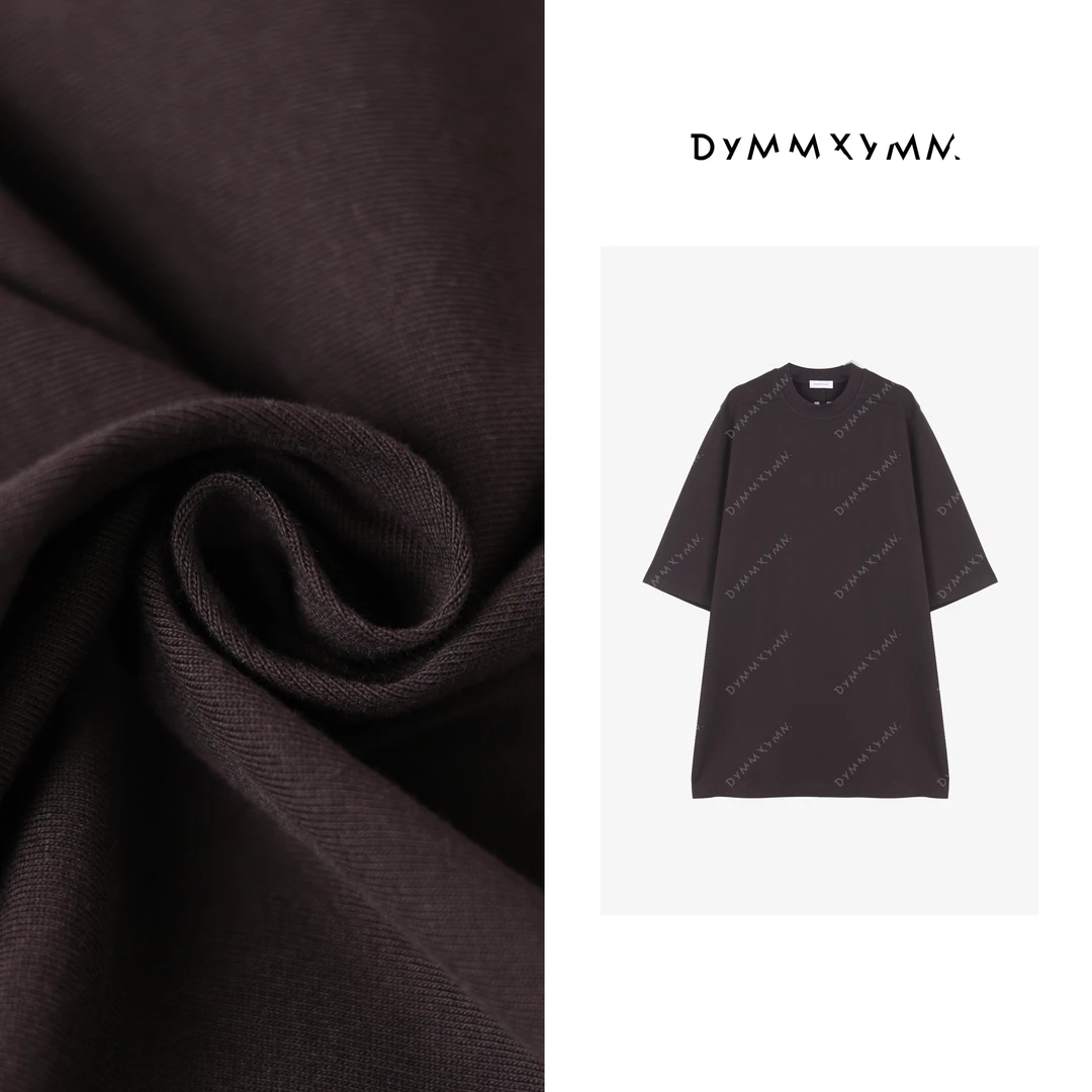 【DYMMXYMM】-欧文·早春极简风高级感咖色扩版T恤连衣裙-5SS6020