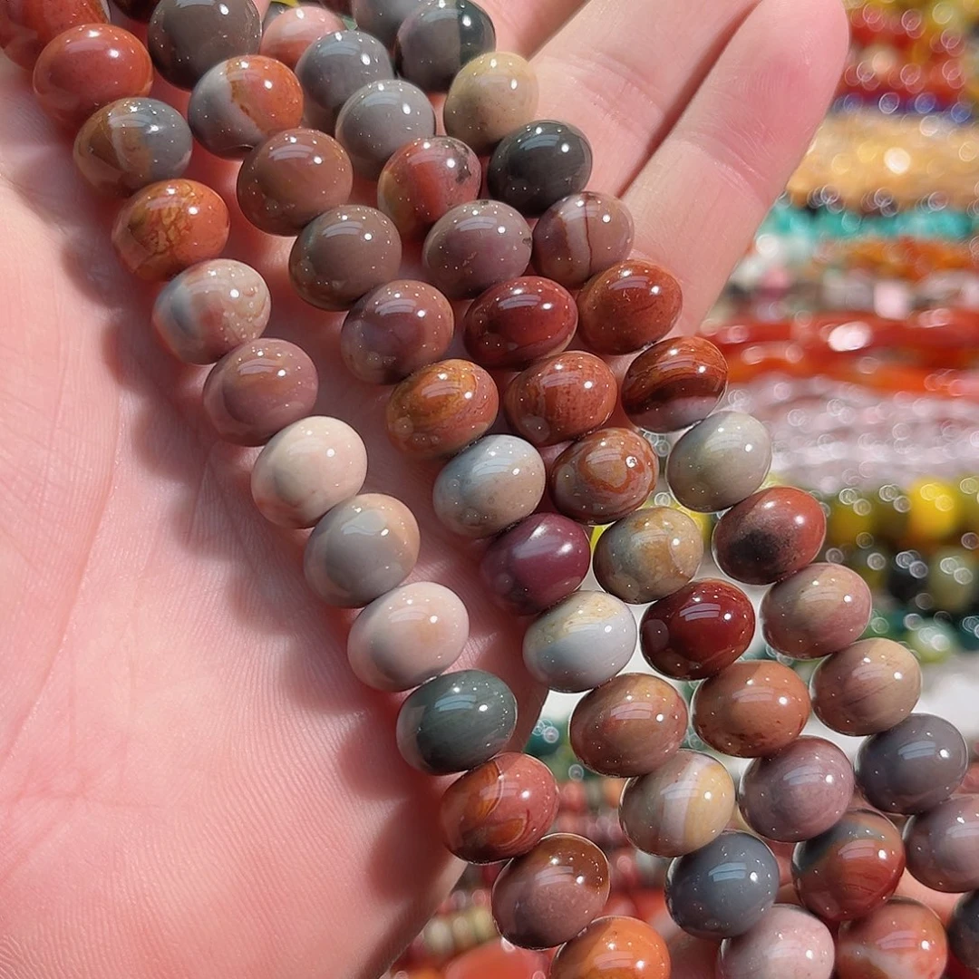 玛瑙/玉髓合金珠宝半成品阿拉善胖算盘一条12mm