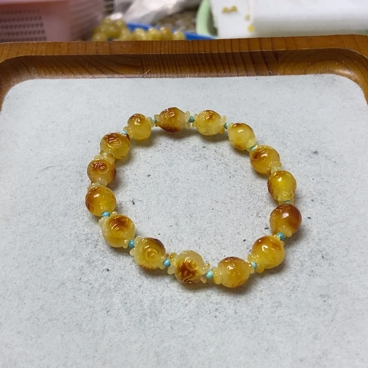 蜜蜡未镶嵌裸石手串