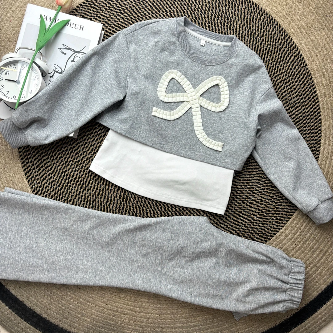 【童装】女童秋冬洋气休闲运动卫衣上下套装