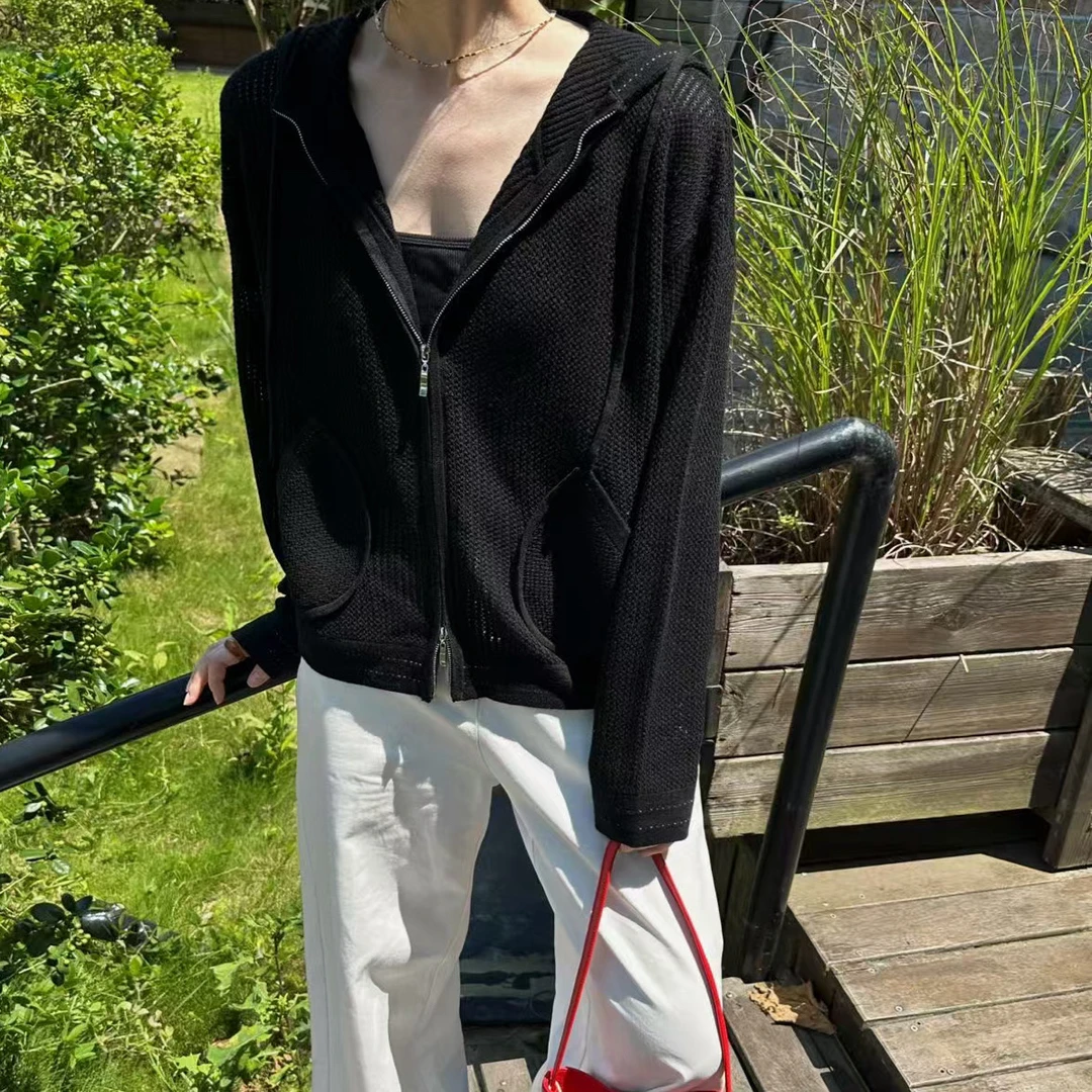 【商场同款】高奢定制羊毛混纺连帽针织外套4206