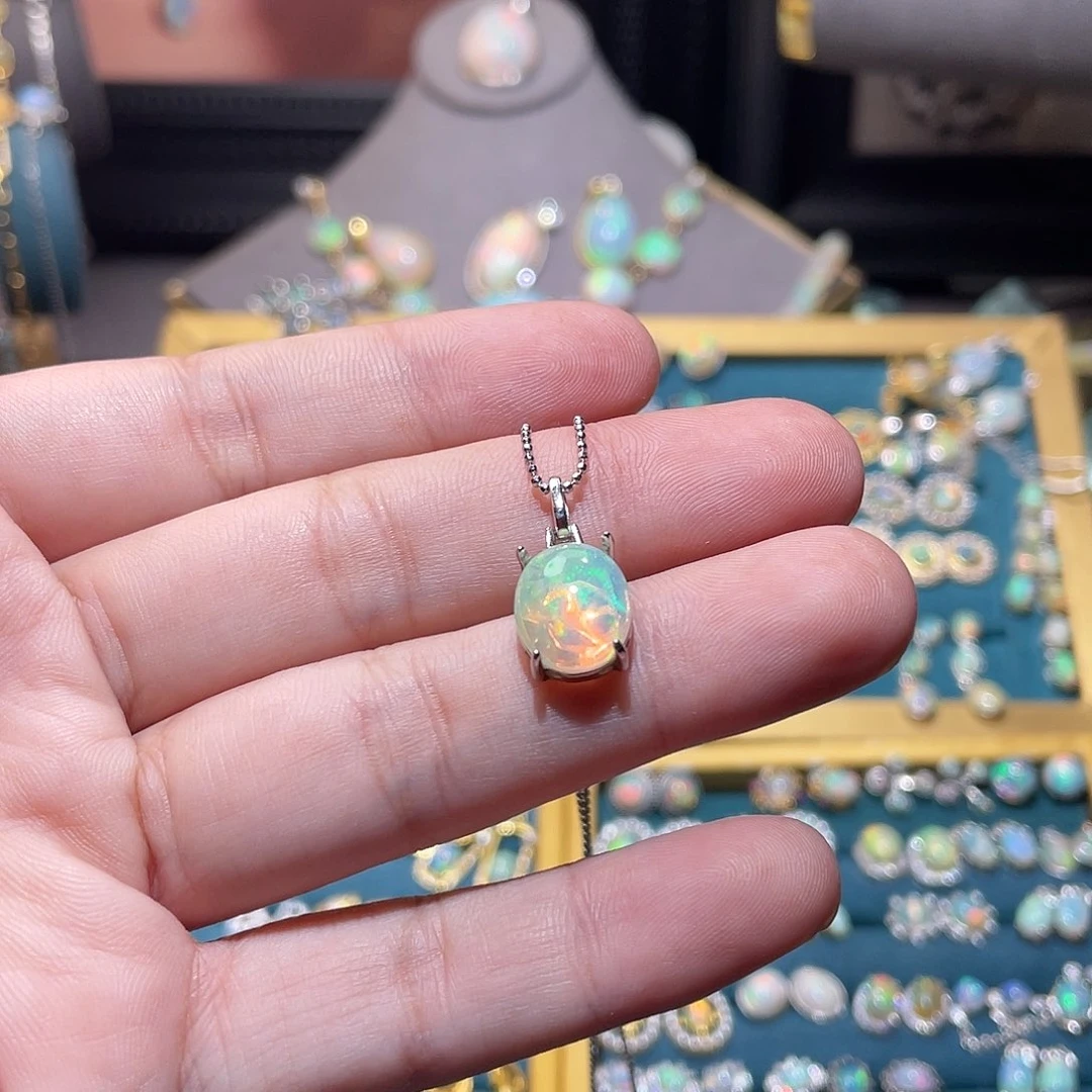 银S925镶嵌欧泊吊坠）沐*