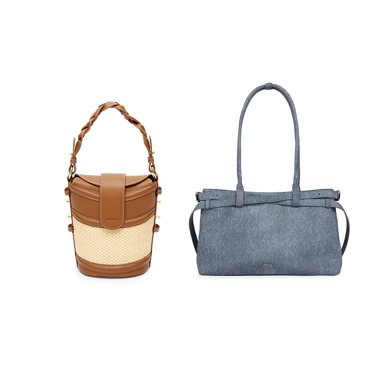 简佰格随心搭水桶包夏季新款质感编织女单肩斜挎包度假风包加赠XA