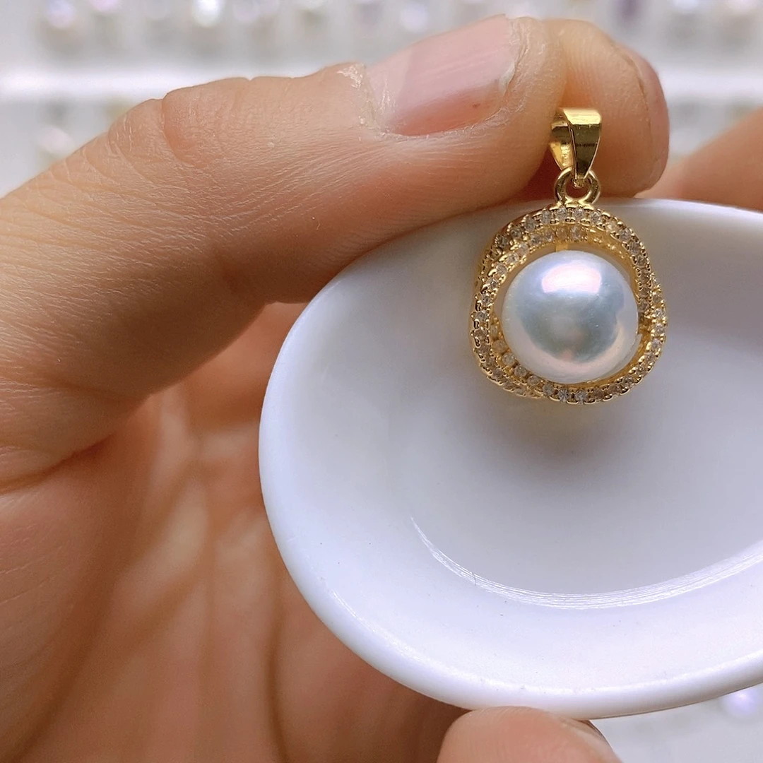 淡水珍珠颈饰银S925镶嵌