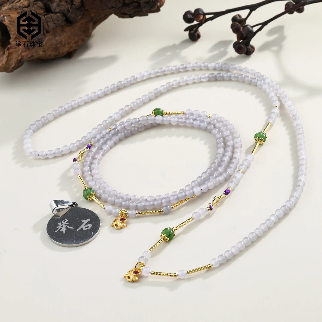 【举石珠宝】T1202-5062-72和田玉项链(一件/多样性发/约3-5mm）G