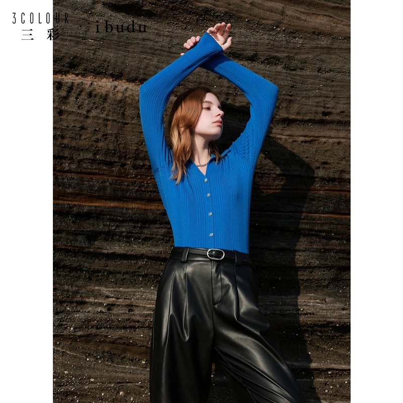 1789大叔专属三彩2025春季新款克莱茵蓝坑条修身针织衫Polo领dbq