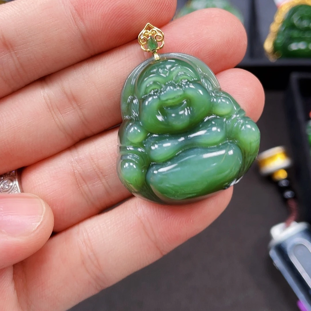 吊坠(赠链)18K金镶嵌和田玉