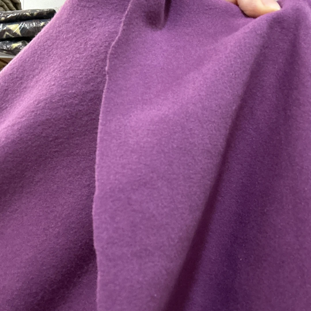 紫色双面奥绒全棉保暖布料
