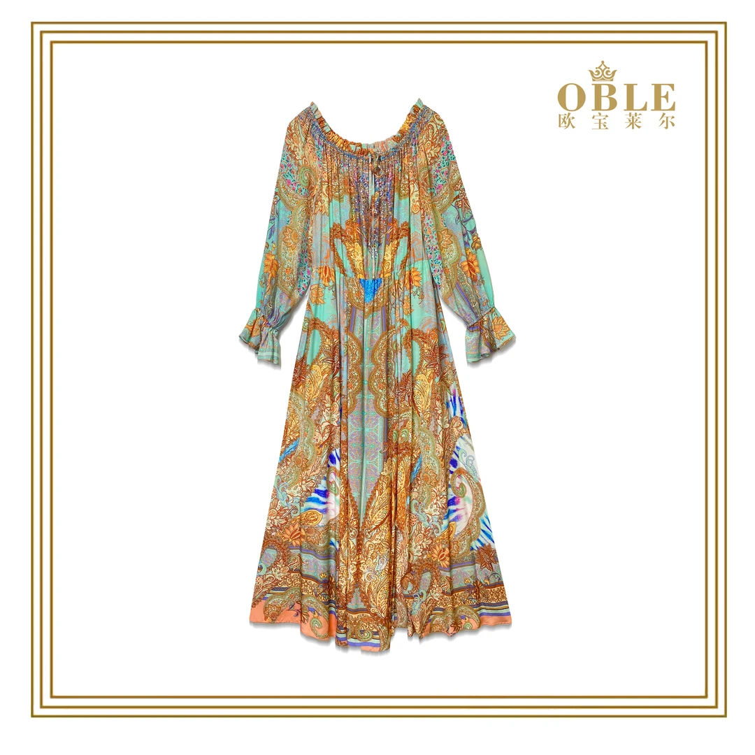 【欧宝莱尔】OBLE新款气质时尚真丝连衣裙502-2224