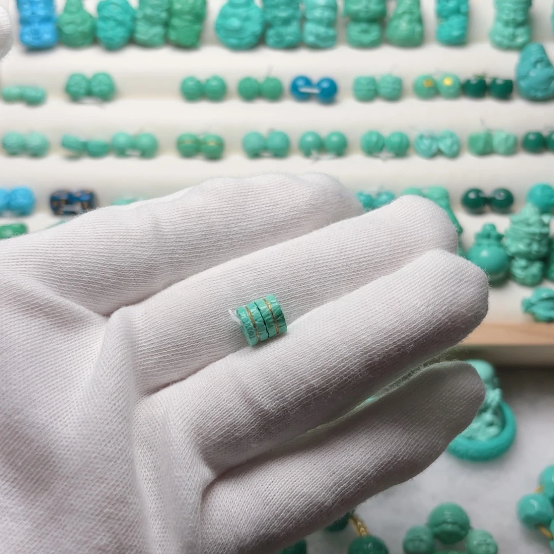 卡8尺寸搓金隔珠一对