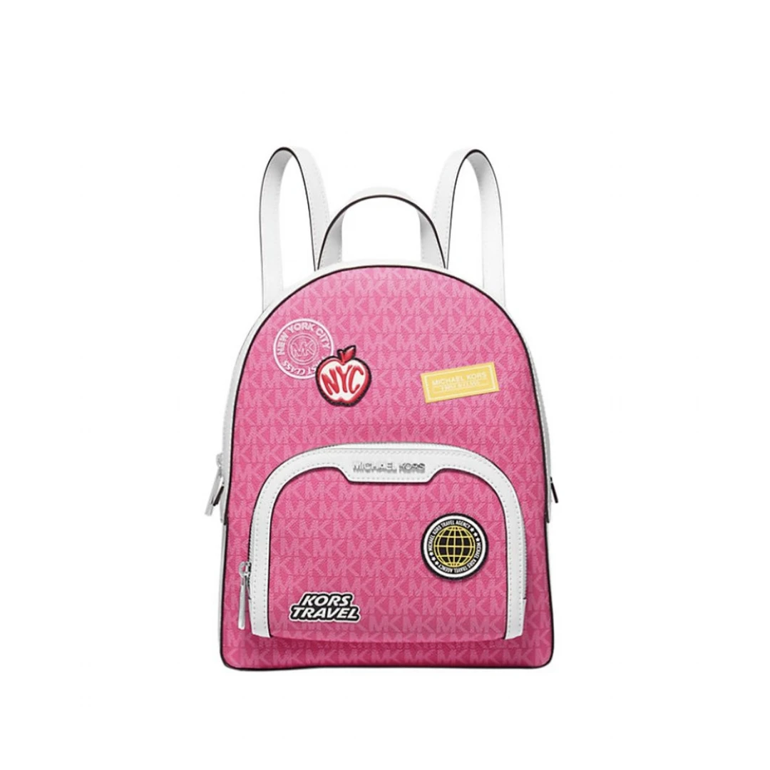 MICHAEL KORS/迈克高仕 MK 女士双肩包中号玫红徽章 24*32*12cm