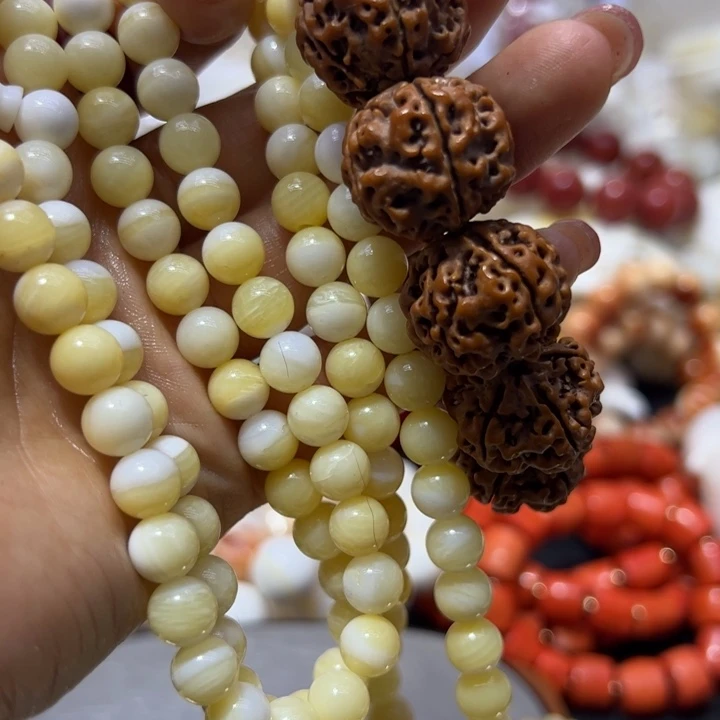 核桃手串/手链0.8/108微瑕福利蜜蜡色