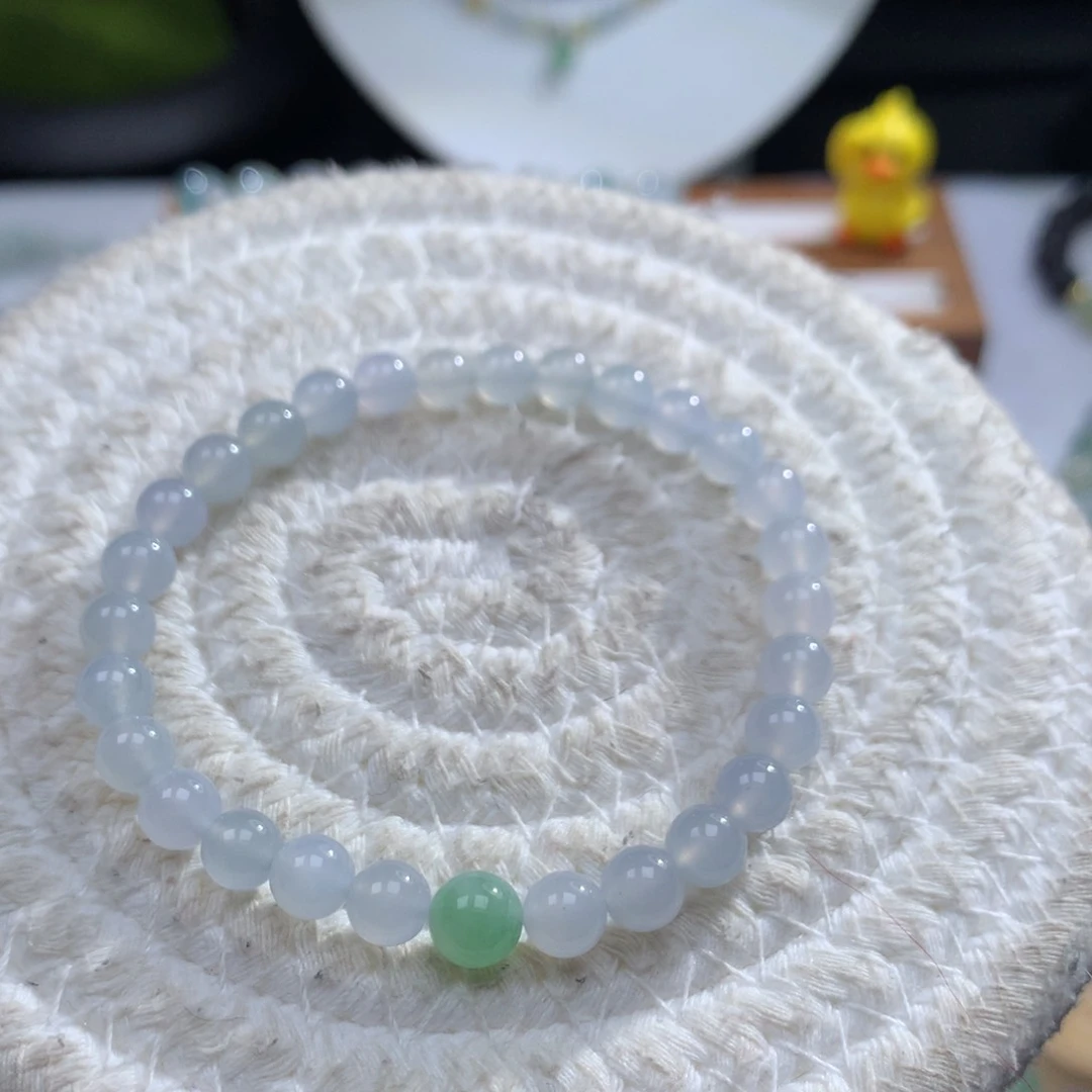 翡翠手链未镶嵌淡紫卡6