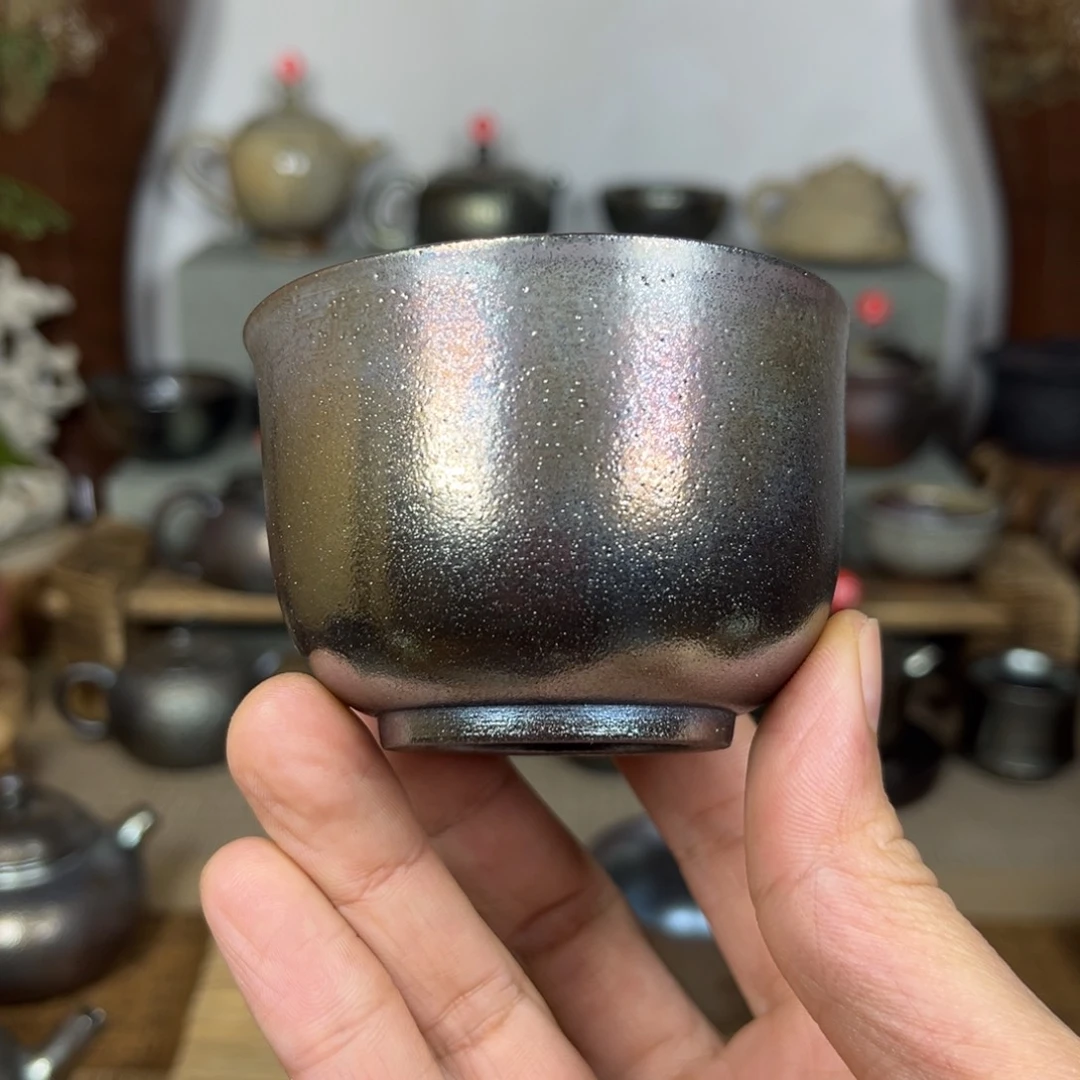 壶微微小失圆紫泥古法柴烧体验杯100c c