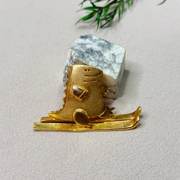 铜合金胸针 【六六中古】孤品复古小恐龙胸针te2138
