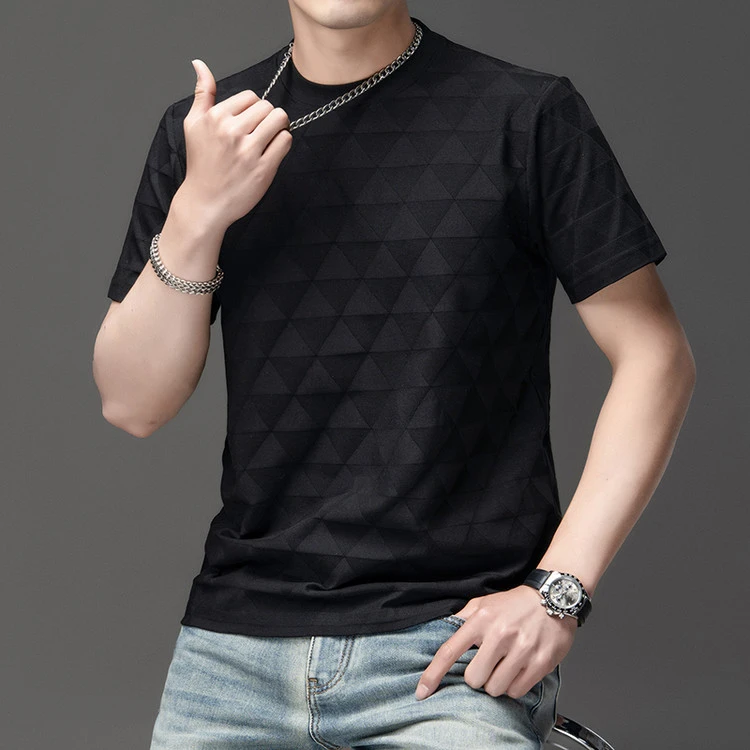 鄂尔多斯市产宽松型圆领短袖男士透气大码T恤半袖t恤速干男装百搭