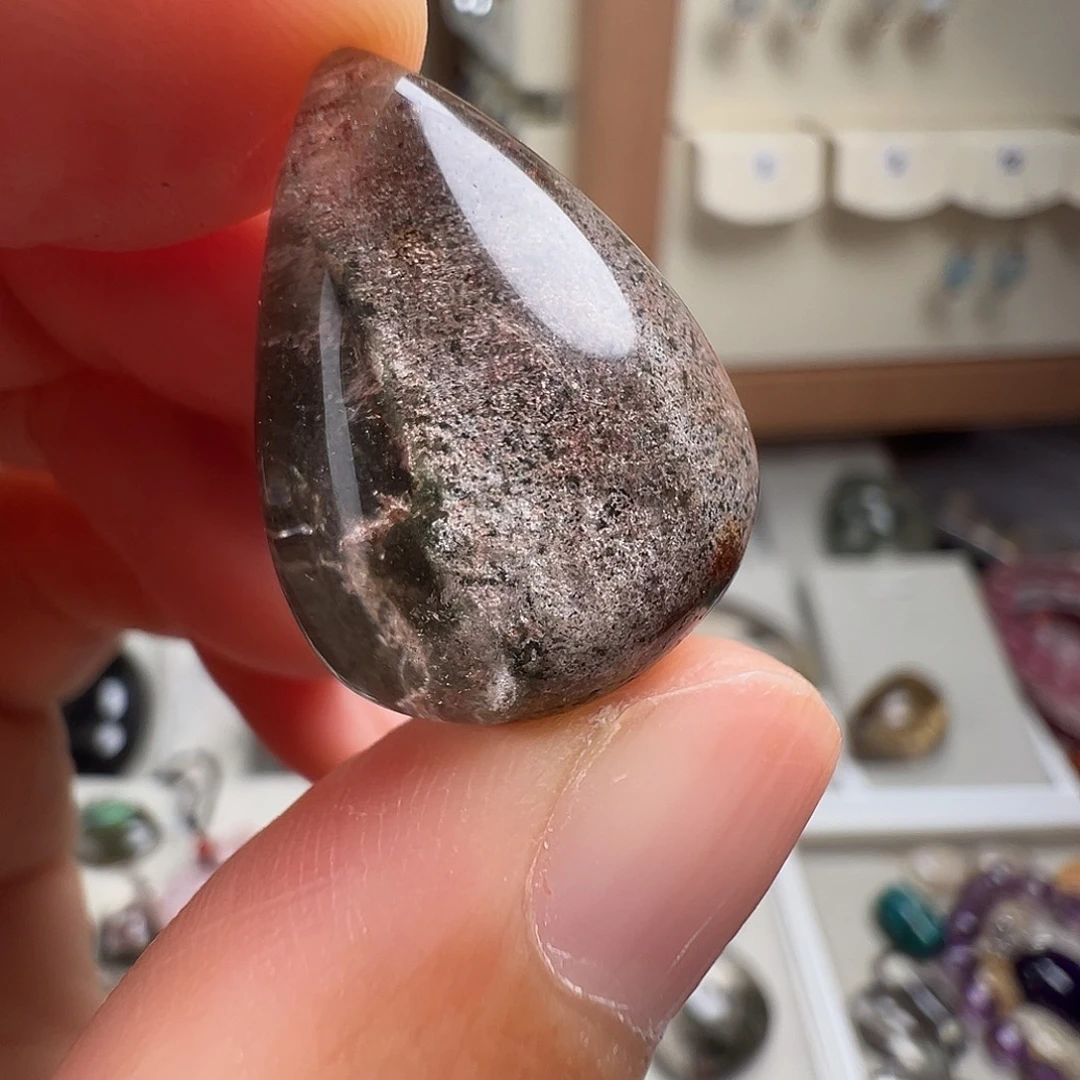 颈饰银S925镶嵌水晶天然幽灵水晶