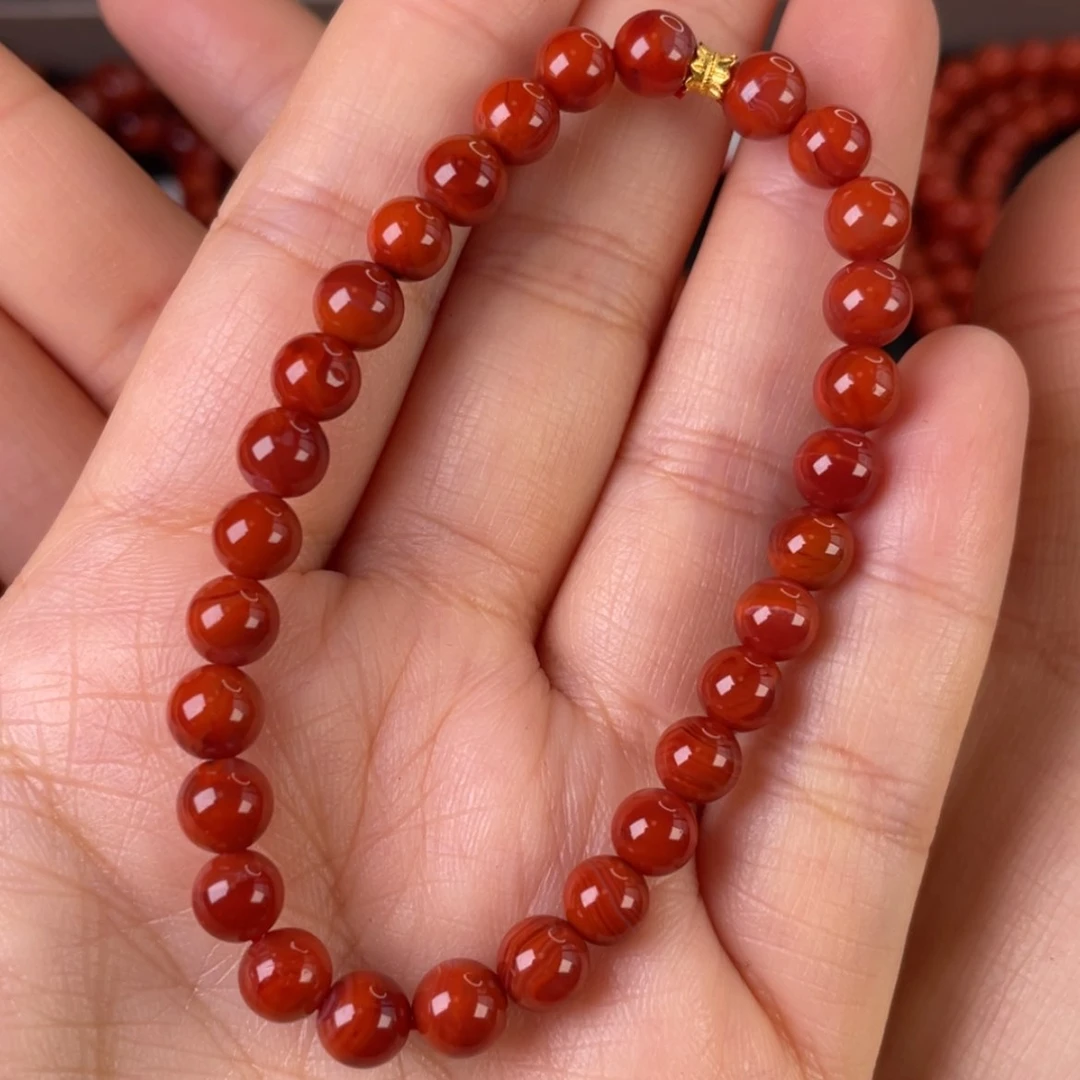 【闪购商品】南红玛瑙手链未镶嵌菠**堡花