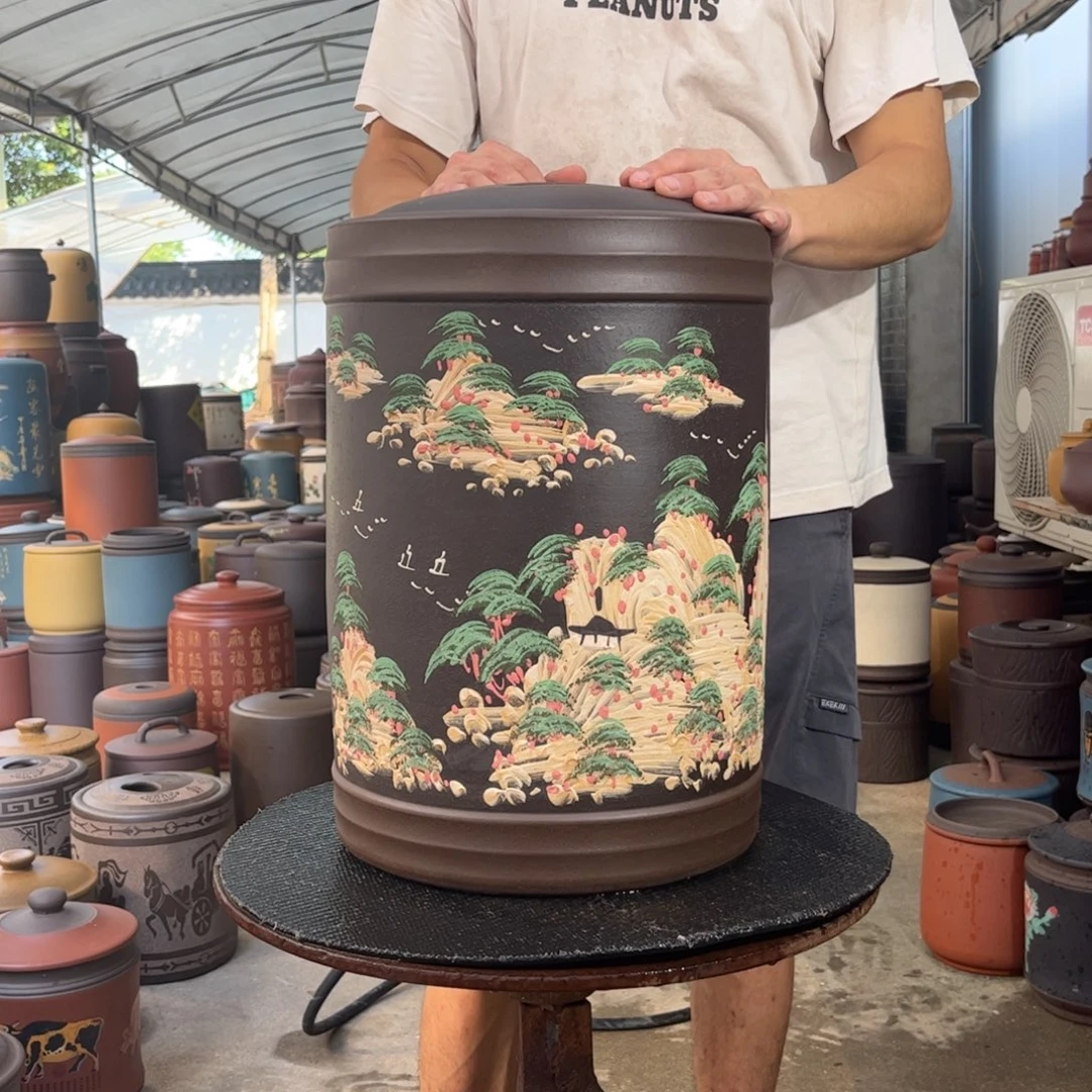 紫砂茶叶罐23 饼茶叶罐