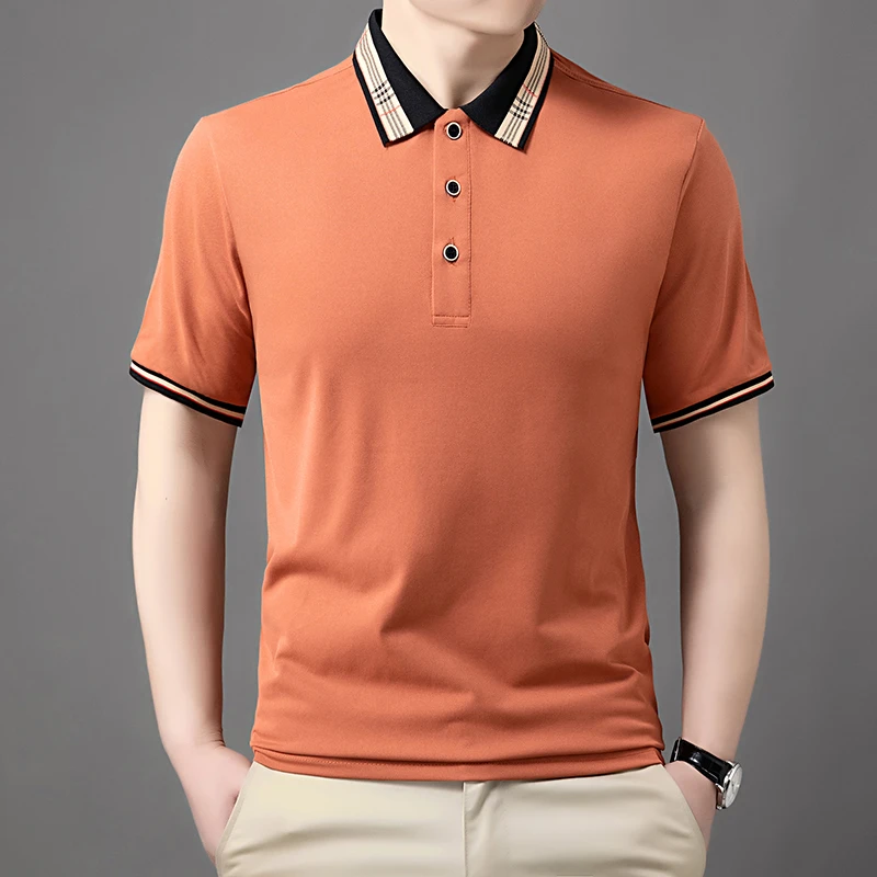 保罗夏季polo丝光男士透气宽松亲肤舒适圆领薄款862505