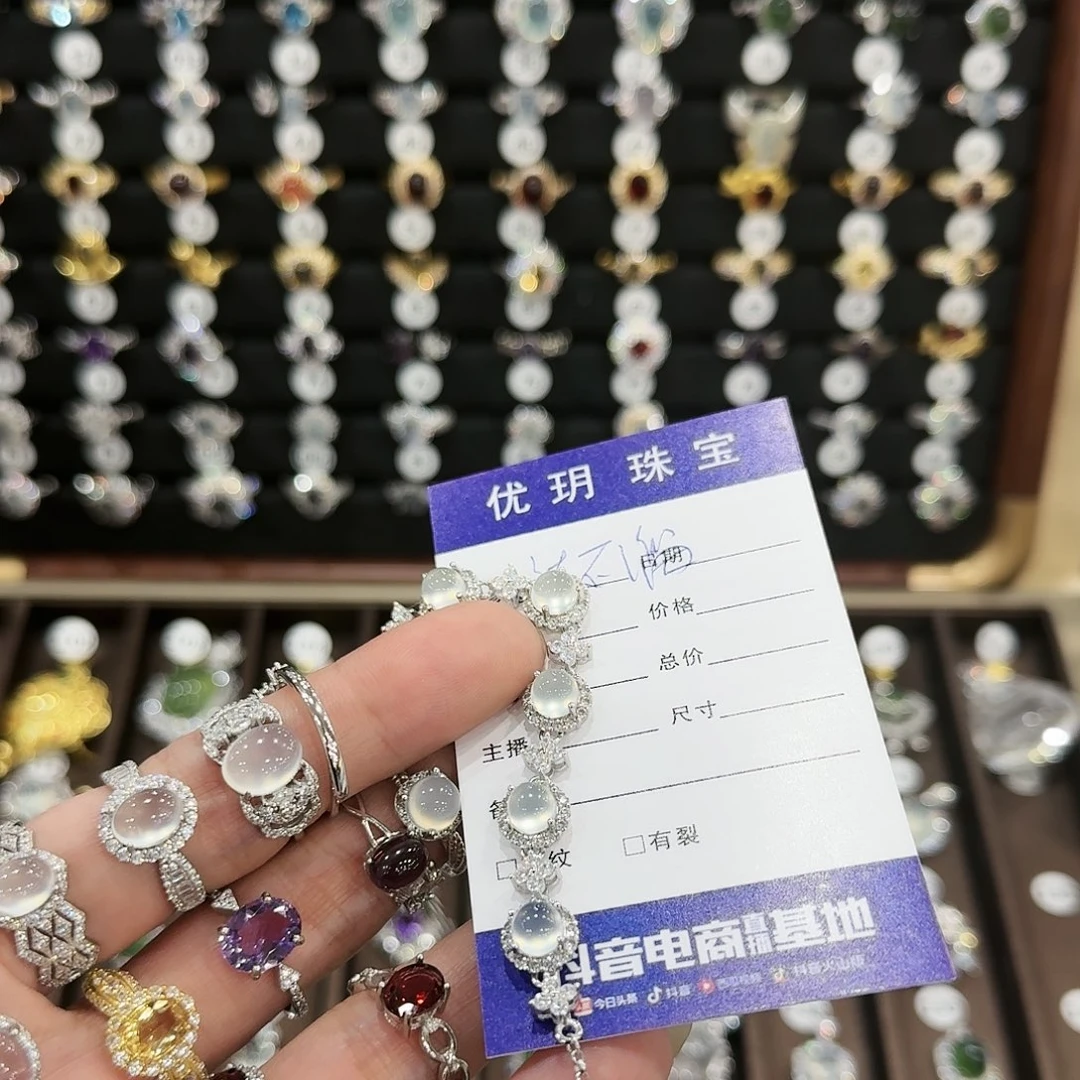 蛇纹石玉手链银S925镶嵌赚****溜