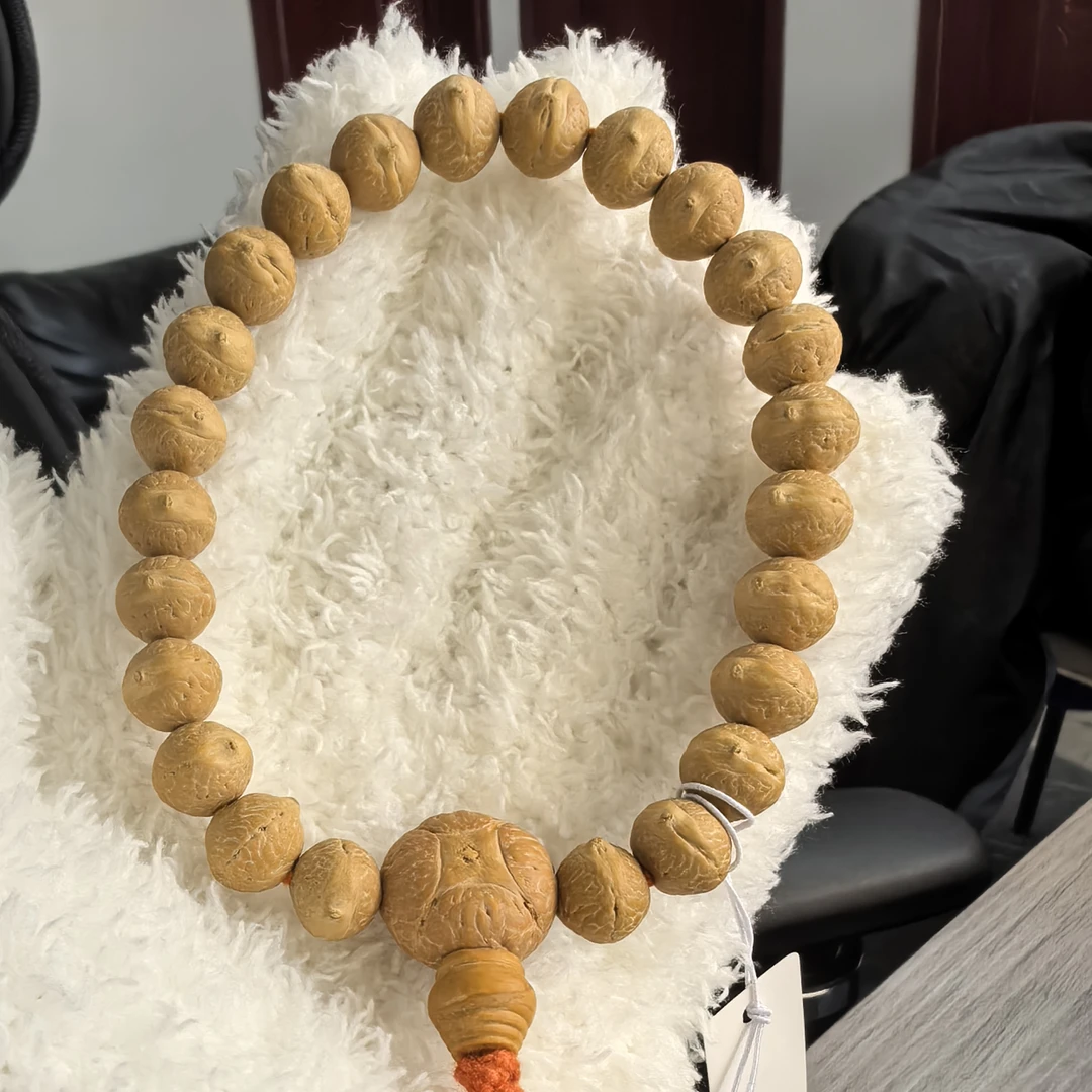 10mm实心籽尼泊尔凤眼菩提黄皮同树籽飞碟桩原皮原色高油高密03号