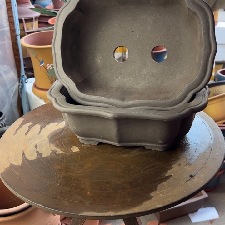 紫砂宜兴紫砂花盆莲花28+28