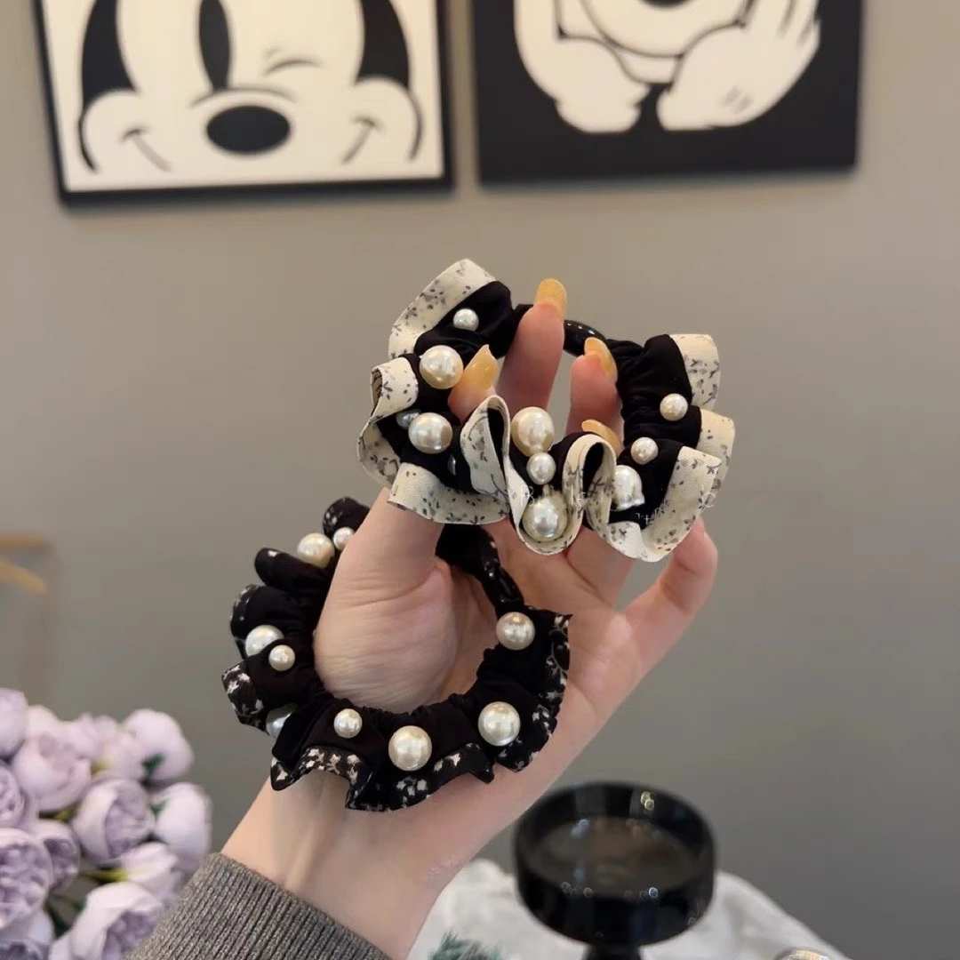 【发2根】韩系新款碎花布艺小肠发圈高级感丸子头发绳马尾扎发