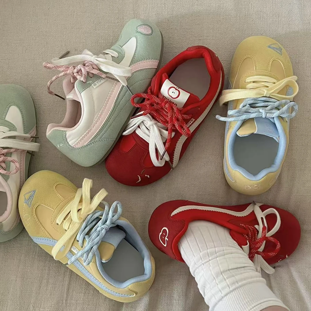 【升级款！双鞋带！乳胶鞋垫】德训鞋女2025新款夏季透气薄底板鞋